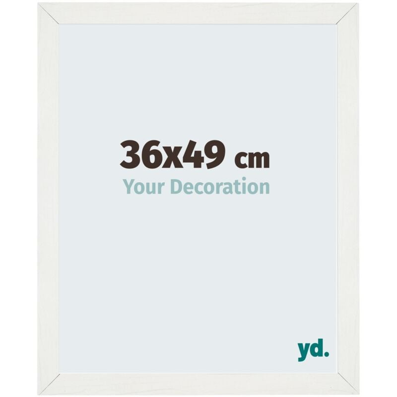 Yd. - Your Decoration - 36x49 cm - Cadres Photo en mdf Avec Verre acrylique - Anti-Reflet - Excellente Qualité - Blanc Patiné - Cadre Decoration