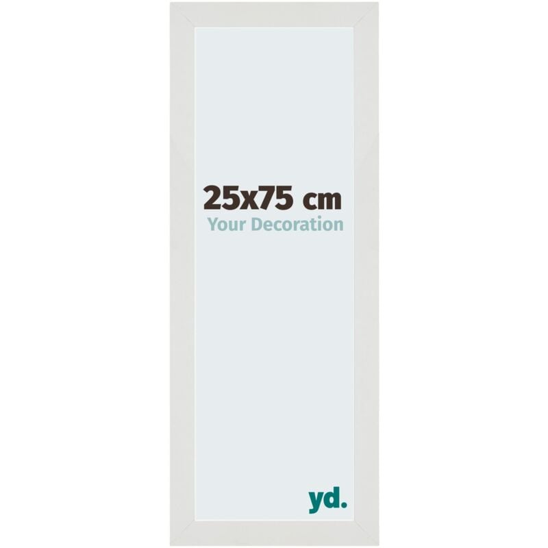 Yd. - Your Decoration - 25x75 cm - Cadres Photo en mdf Avec Verre acrylique - Anti-Reflet - Excellente Qualité - Blanc Mat - Cadre Decoration Murale