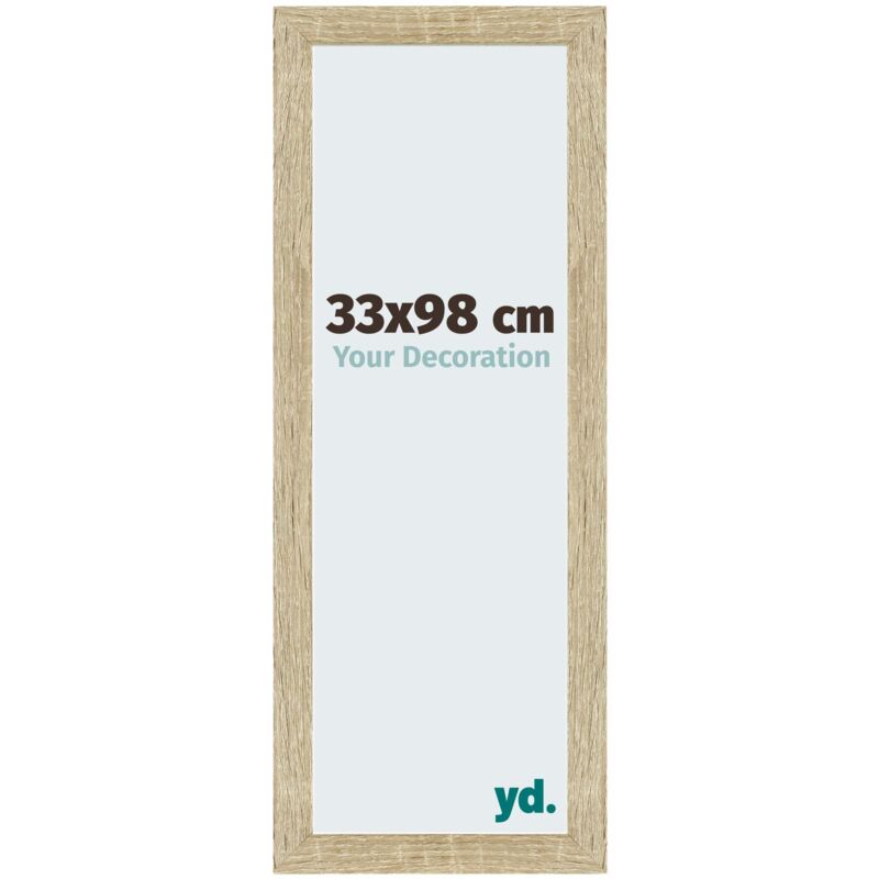 Yd. - Your Decoration - 33x98 cm - Cadres Photo en mdf Avec Verre acrylique - Anti-Reflet - Excellente Qualité - Chêne Sonoma - Cadre Decoration