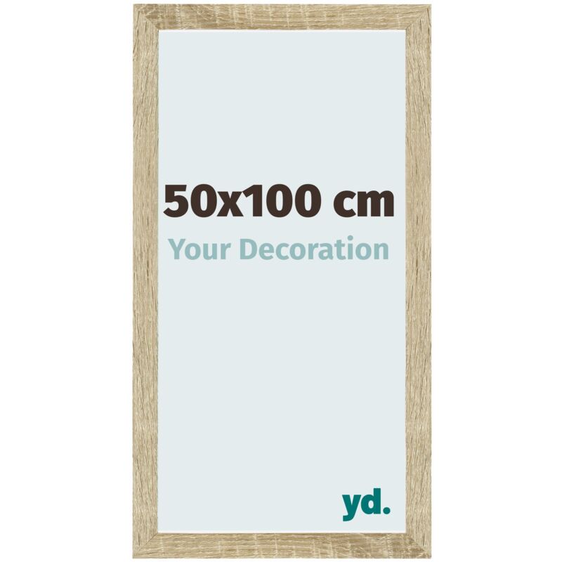 Your Decoration - 50x100 cm - Cadres Photo en MDF Avec Verre acrylique - Anti-Reflet - Excellente Qualité - Chêne Sonoma - Cadre Decoration Murale