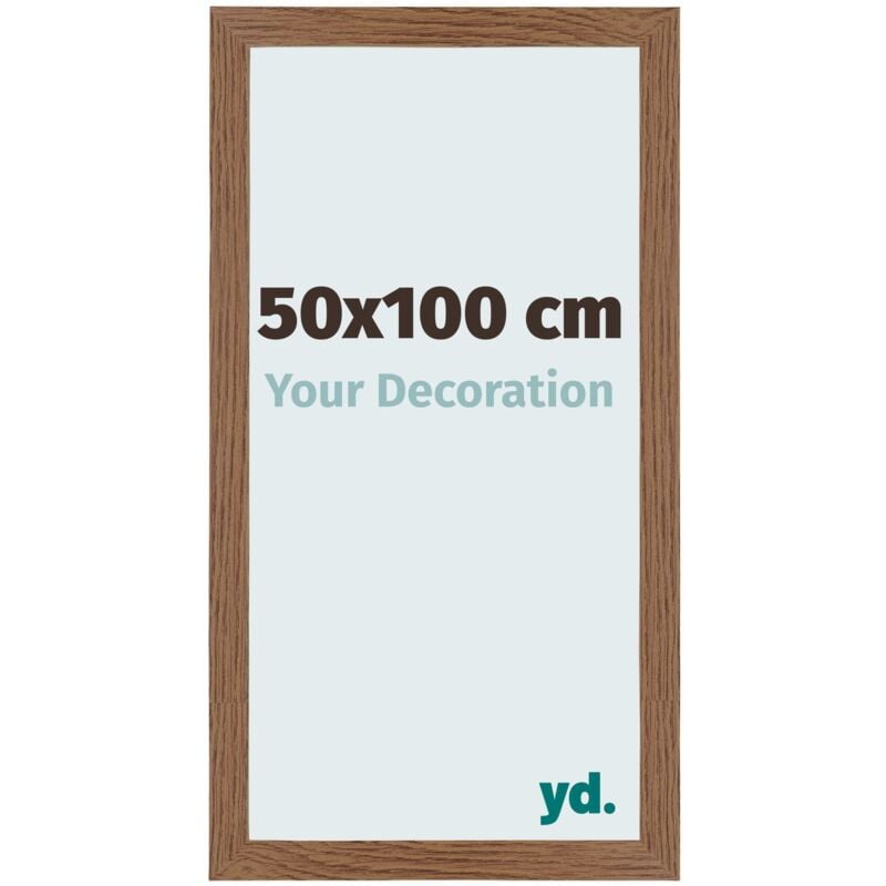 Your Decoration - 50x100 cm - Cadres Photo en mdf Avec Verre acrylique - Anti-Reflet - Excellente Qualité - Chêne Rustique - Cadre Decoration Murale