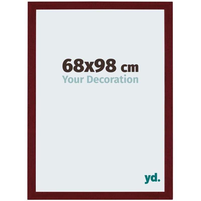 Your Decoration - 68x98 cm - Cadres Photo en mdf Avec Verre acrylique - Anti-Reflet - Excellente Qualité - Vin Rouge Patiné - Cadre Decoration Murale