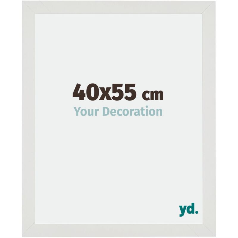 Yd. - Your Decoration - 40x55 cm - Cadres Photo en mdf Avec Verre acrylique - Anti-Reflet - Excellente Qualité - Blanc Mat - Cadre Decoration Murale