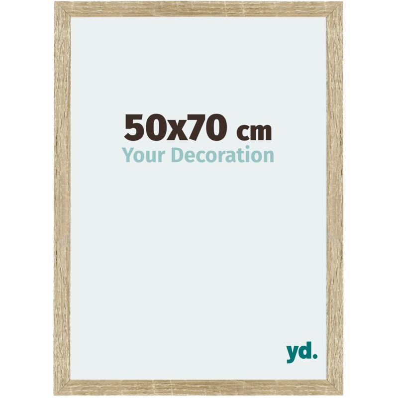 Your Decoration - 50x70 cm - Cadres Photo en MDF Avec Verre acrylique - Anti-Reflet - Excellente Qualité - Chêne Sonoma - Cadre Decoration Murale