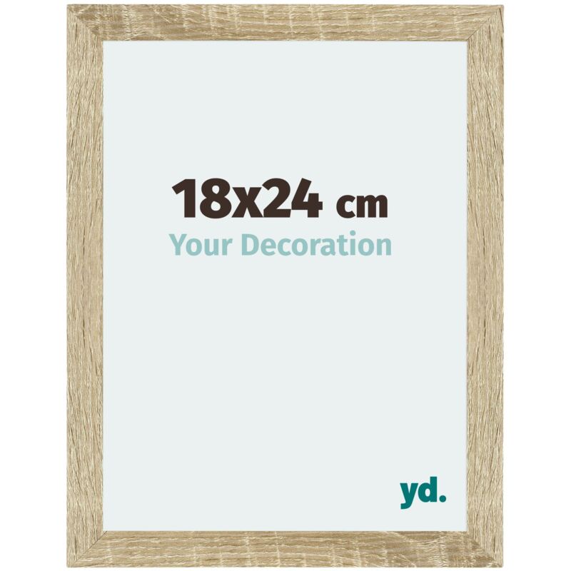 Your Decoration - 18x24 cm - Cadres Photo en MDF Avec Verre acrylique - Anti-Reflet - Excellente Qualité - Chêne Sonoma - Cadre Decoration Murale