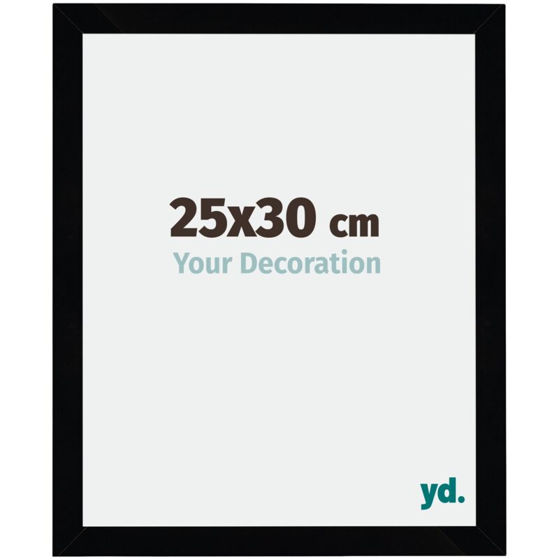 Your Decoration - 25x30 cm - Cadres Photo en MDF Avec Verre acrylique - Anti-Reflet - Excellente Qualité - Noir Brillant - Cadre Decoration Murale