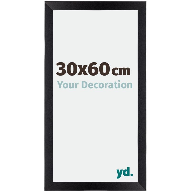 Yd. - Your Decoration - 30x60 cm - Cadres Photo en mdf Avec Verre acrylique - Anti-Reflet - Excellente Qualité - Noir Mat - Cadre Decoration Murale