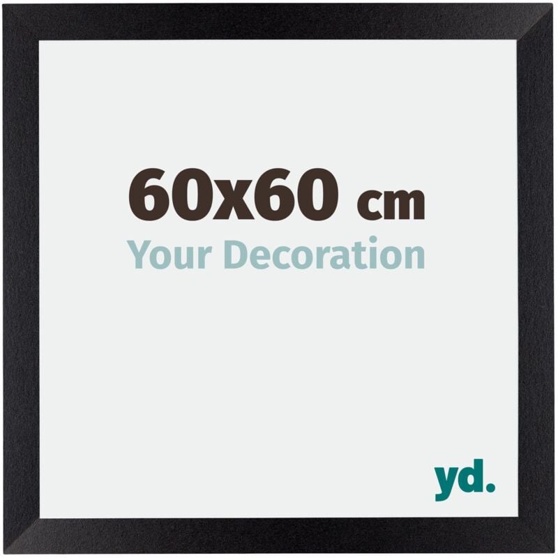 Yd. - Your Decoration - 60x60 cm - Cadres Photo en mdf Avec Verre acrylique - Anti-Reflet - Excellente Qualité - Noir Mat - Cadre Decoration Murale