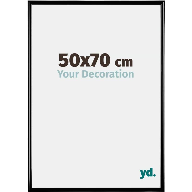 Yd. - Your Decoration - 50x70 cm - Cadres Photos en Plastique Avec Verre acrylique - Anti-Reflet - Excellente Qualité - Noir Brillant - Cadre