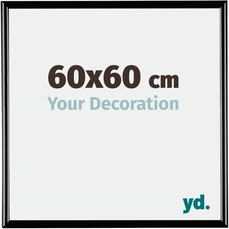 Yd. - Your Decoration - 60x60 cm - Cadres Photos en Plastique Avec Verre acrylique - Anti-Reflet - Excellente Qualité - Noir Brillant - Cadre