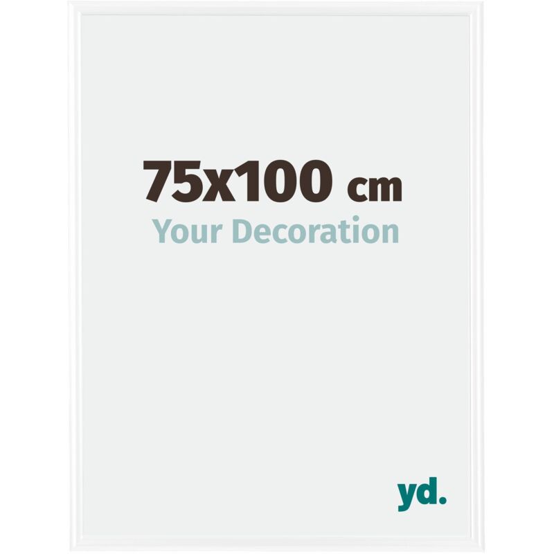 Your Decoration - 75x100 cm - Cadres Photos en Plastique Avec Verre acrylique - Anti-Reflet - Excellente Qualité - Blanc Brillant - Cadre Decoration