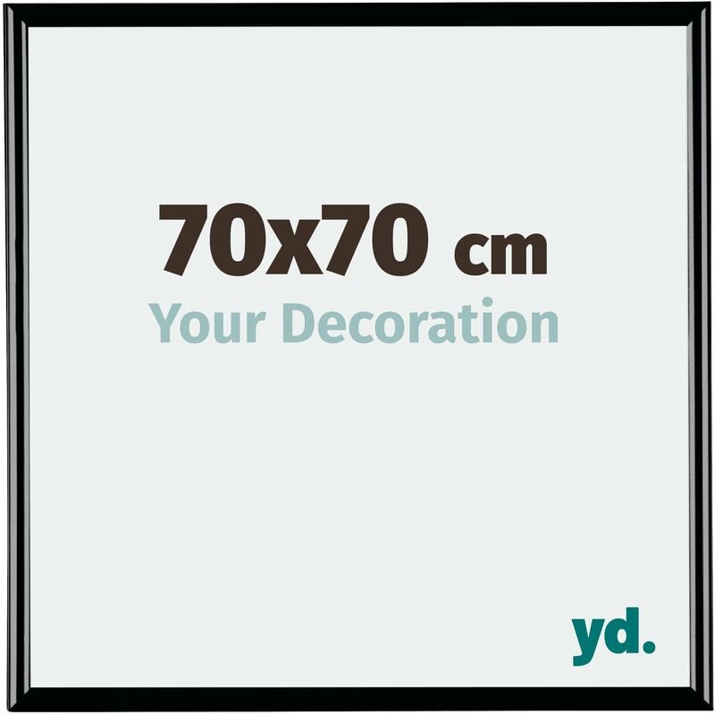 Yd. - Your Decoration - 70x70 cm - Cadres Photos en Plastique Avec Verre acrylique - Anti-Reflet - Excellente Qualité - Noir Très Brillant - Cadre