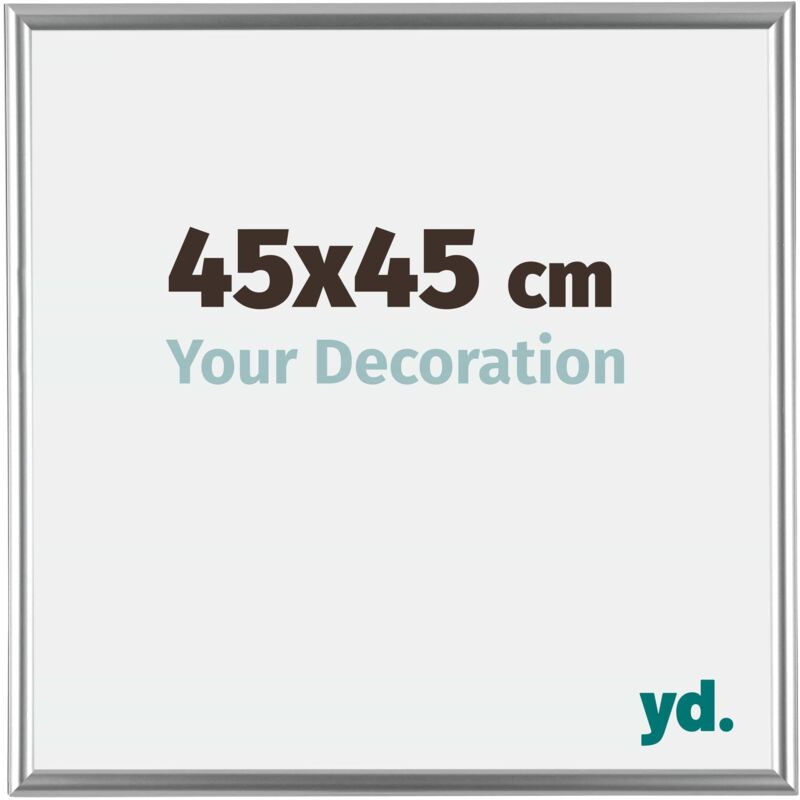 Yd. - Your Decoration - 45x45 cm - Cadres Photos en Plastique Avec Verre acrylique - Anti-Reflet - Excellente Qualité - Argent - Cadre Decoration