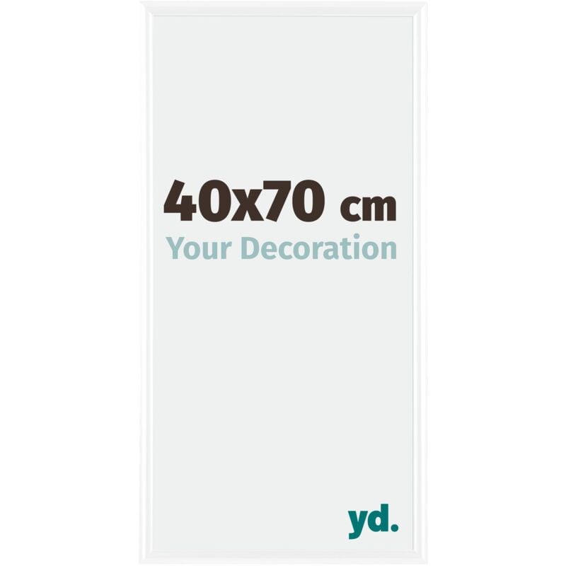 Yd. - Your Decoration - 40x70 cm - Cadres Photos en Plastique Avec Verre acrylique - Anti-Reflet - Excellente Qualité - Blanc Brillant - Cadre