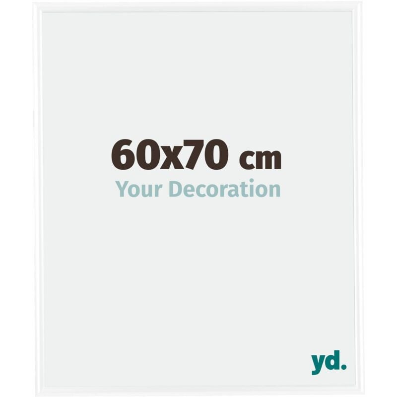 Your Decoration - 60x70 cm - Cadres Photos en Plastique Avec Verre acrylique - Anti-Reflet - Excellente Qualité - Blanc Brillant - Cadre Decoration