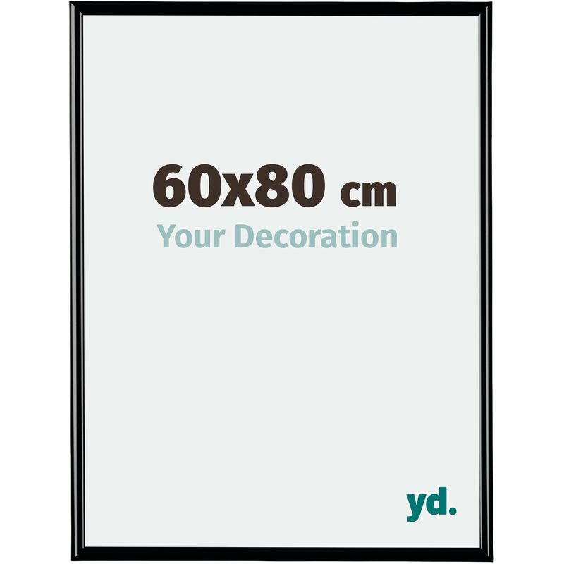 Your Decoration - 60x80 cm - Cadres Photos en Plastique Avec Verre acrylique - Anti-Reflet - Excellente Qualité - Noir Très Brillant - Cadre