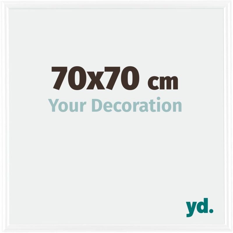 Your Decoration - 70x70 cm - Cadres Photos en Plastique Avec Verre acrylique - Anti-Reflet - Excellente Qualité - Blanc Brillant - Cadre Decoration