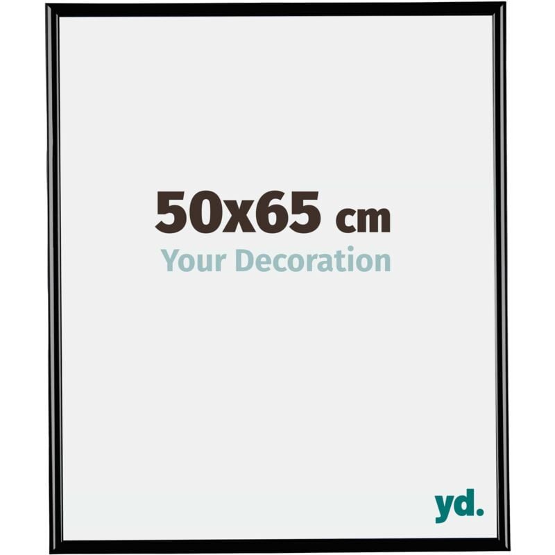 Yd. - Your Decoration - 50x65 cm - Cadres Photos en Plastique Avec Verre acrylique - Anti-Reflet - Excellente Qualité - Noir Brillant - Cadre