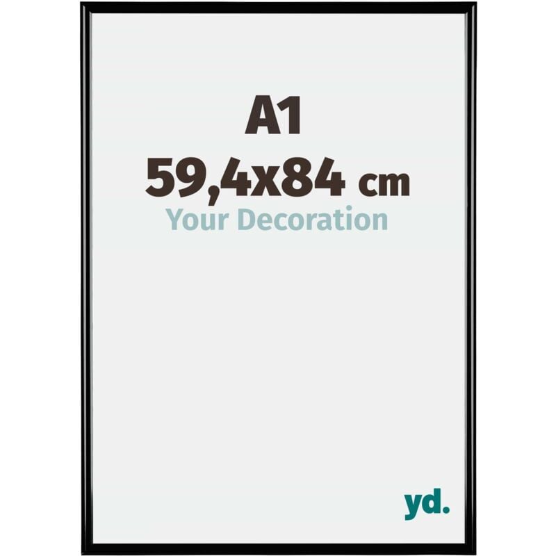Your Decoration - A1 59.4x84 cm - Cadres Photos en Plastique Avec Verre acrylique - Anti-Reflet - Excellente Qualité - Noir Brillant - Cadre