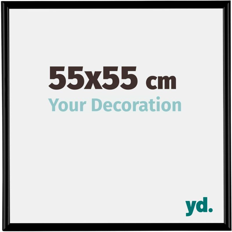 Yd. - Your Decoration - 55x55 cm - Cadres Photos en Plastique Avec Verre acrylique - Anti-Reflet - Excellente Qualité - Noir Mat - Cadre Decoration
