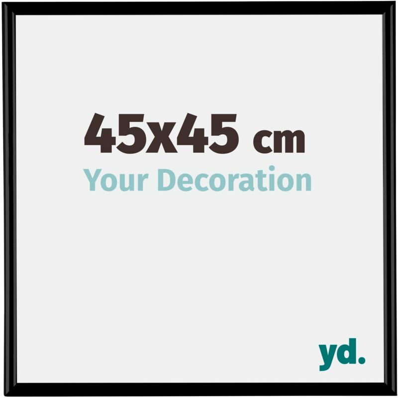 Yd. - Your Decoration - 45x45 cm - Cadres Photos en Plastique Avec Verre acrylique - Anti-Reflet - Excellente Qualité - Noir Mat - Cadre Decoration