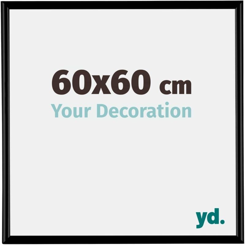 Yd. - Your Decoration - 60x60 cm - Cadres Photos en Plastique Avec Verre acrylique - Anti-Reflet - Excellente Qualité - Noir Mat - Cadre Decoration