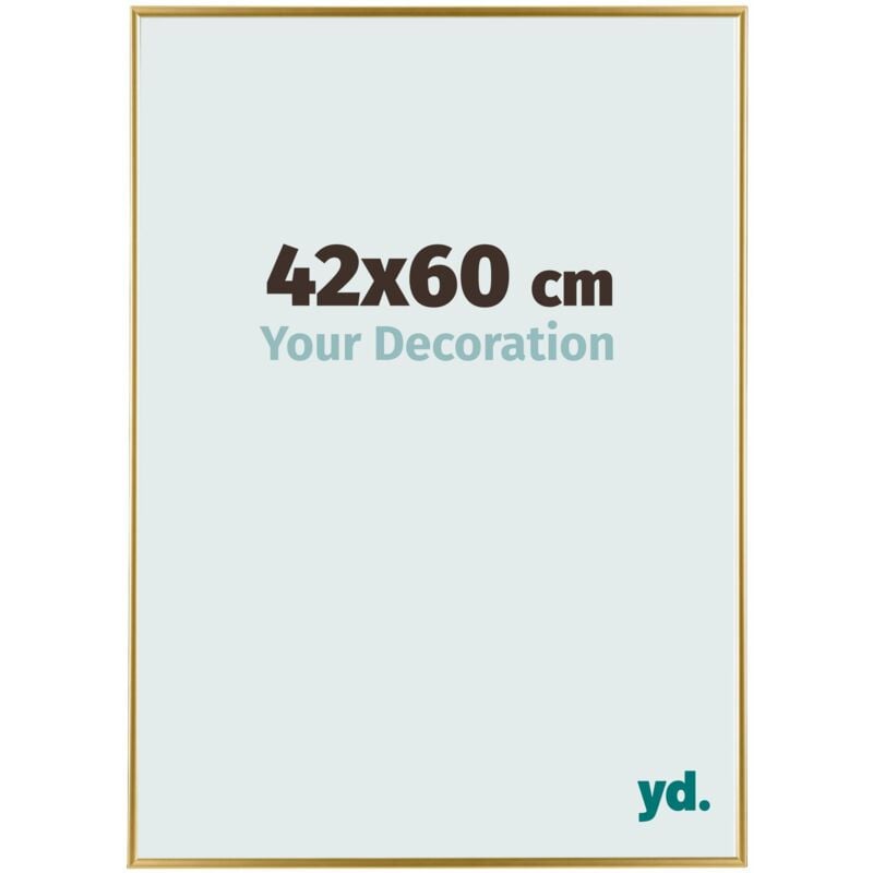Yd. - Your Decoration - 42x60 cm - Cadre Photo en Plastique Avec Verre acrylique - Anti-Reflet - Excellente Qualité - Or - Cadre Decoration Murale