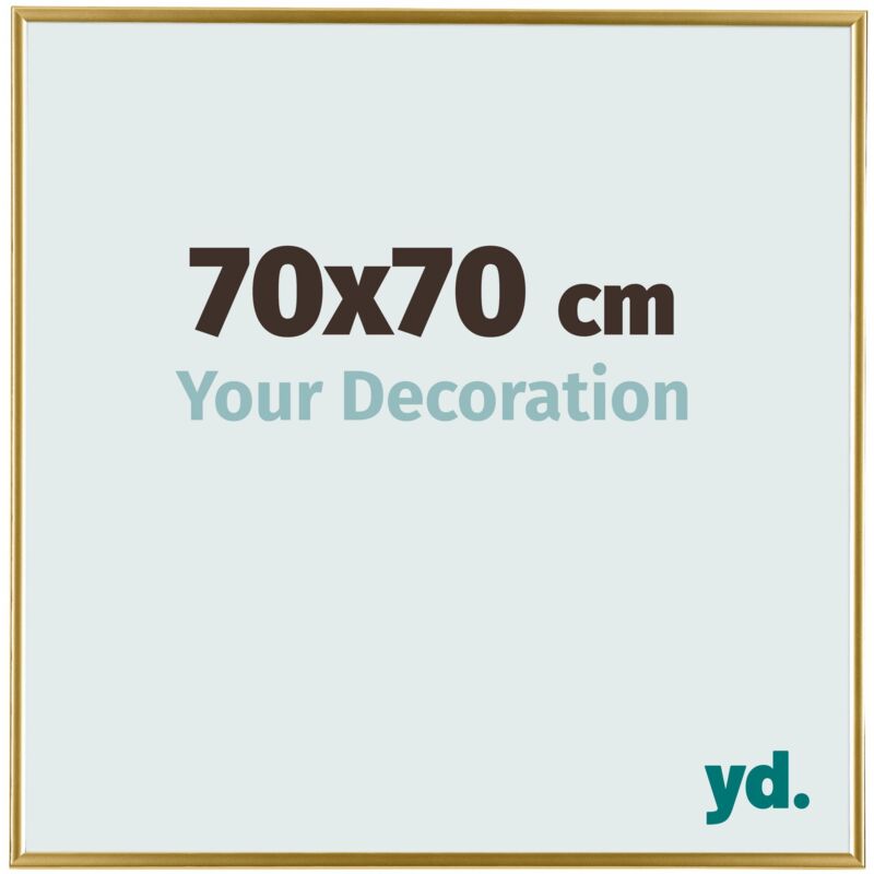 Yd. - Your Decoration - 70x70 cm - Cadre Photo en Plastique Avec Verre acrylique - Anti-Reflet - Excellente Qualité - Or - Cadre Decoration Murale
