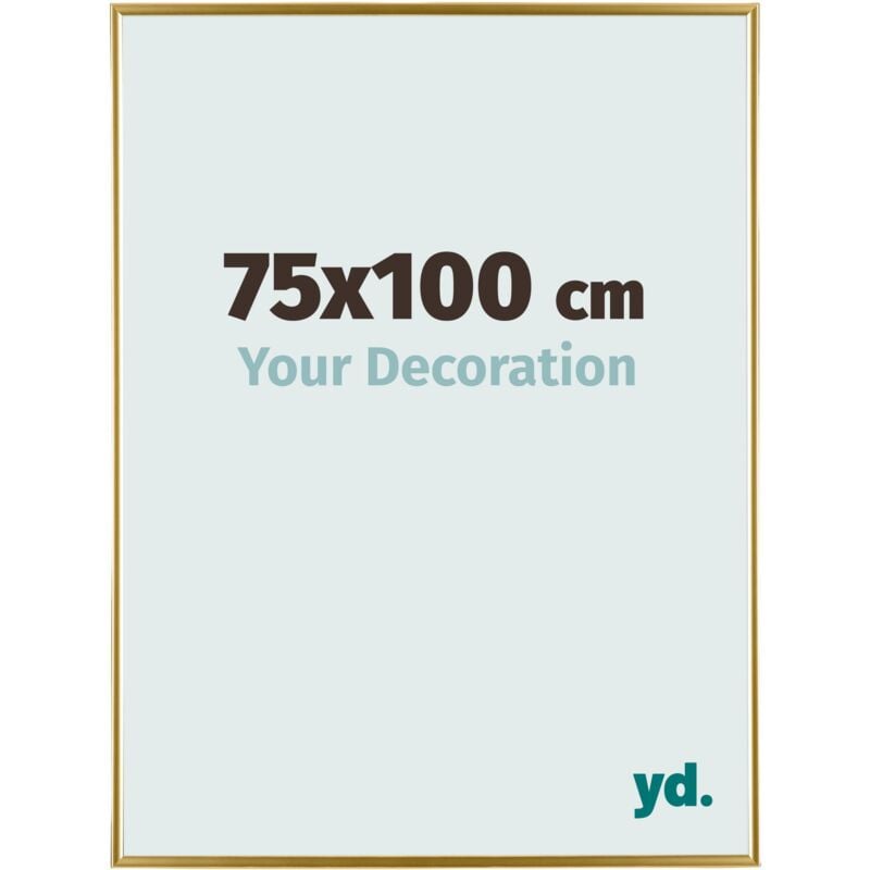Your Decoration - 75x100 cm - Cadre Photo en Plastique Avec Verre acrylique - Anti-Reflet - Excellente Qualité - Or - Cadre Decoration Murale - Evry.