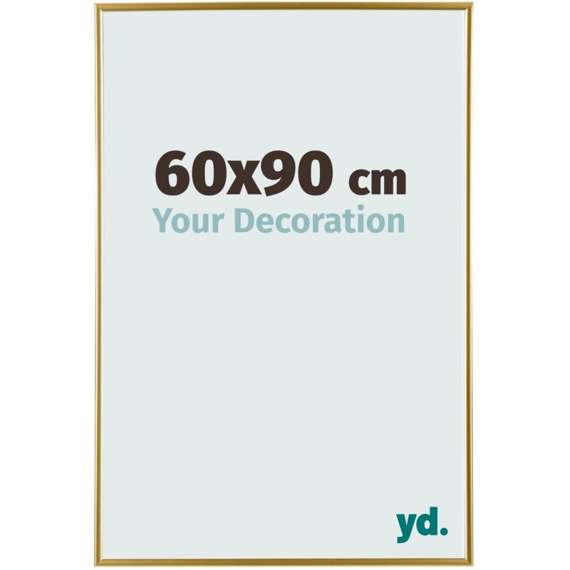 Yd. - Your Decoration - 60x90 cm - Cadre Photo en Plastique Avec Verre acrylique - Anti-Reflet - Excellente Qualité - Or - Cadre Decoration Murale