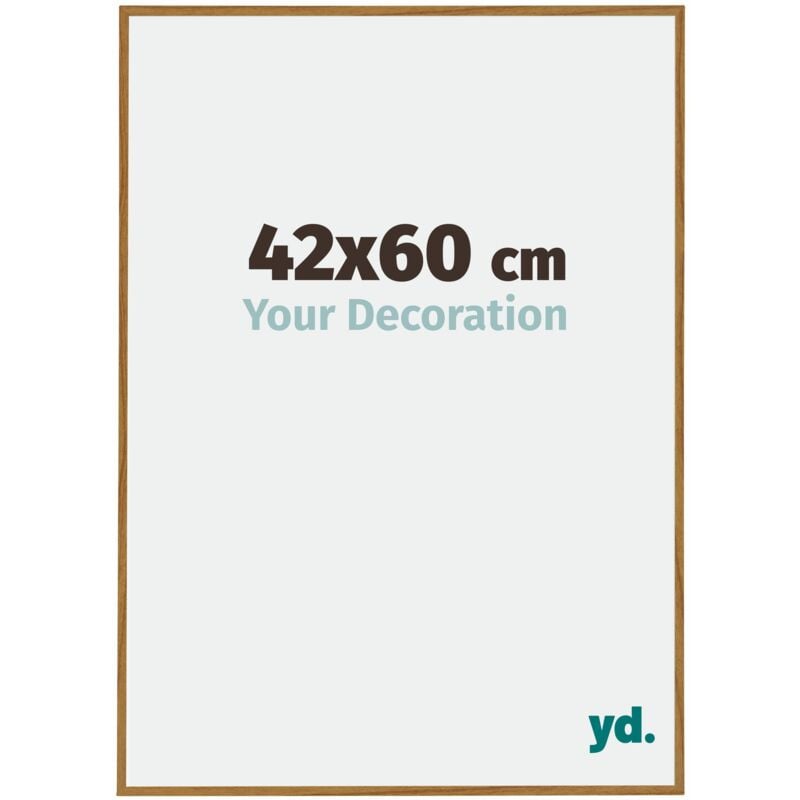 Yd. - Your Decoration - 42x60 cm - Cadre Photo en Plastique Avec Verre acrylique - Anti-Reflet - Excellente Qualité - Hêtre Clair - Cadre Decoration