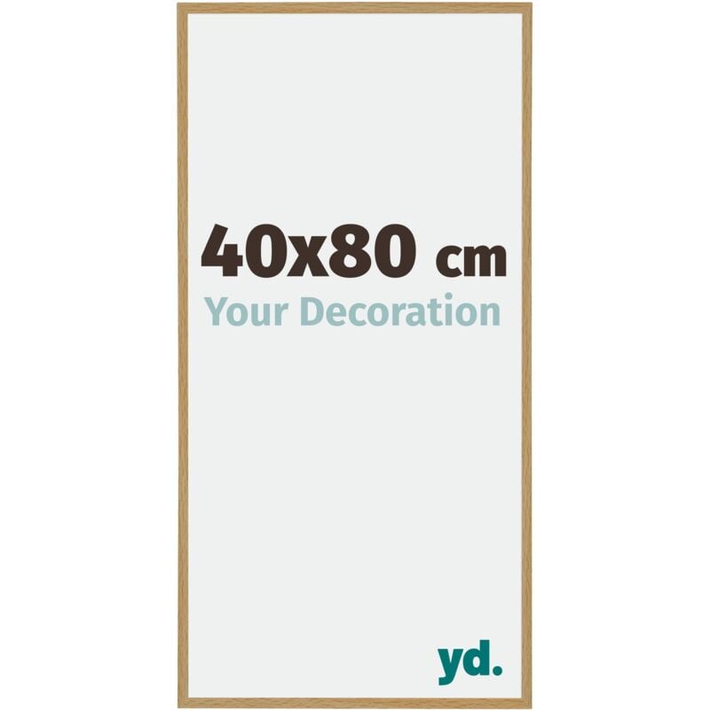 Yd. - Your Decoration - 40x80 cm - Cadre Photo en Plastique Avec Verre acrylique - Anti-Reflet - Excellente Qualité - Hêtre Clair - Cadre Decoration