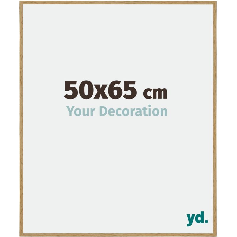 Yd. - Your Decoration - 50x65 cm - Cadre Photo en Plastique Avec Verre acrylique - Anti-Reflet - Excellente Qualité - Hêtre Clair - Cadre Decoration