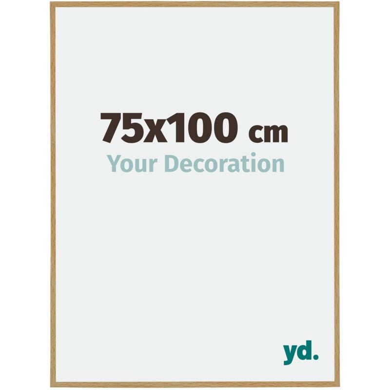 Your Decoration - 75x100 cm - Cadre Photo en Plastique Avec Verre acrylique - Anti-Reflet - Excellente Qualité - Hêtre Clair - Cadre Decoration