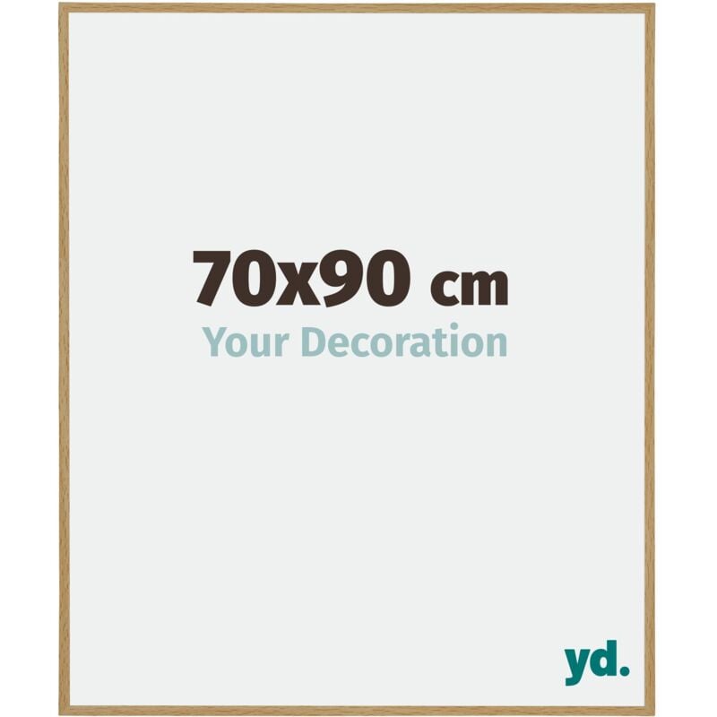 Your Decoration - 70x90 cm - Cadre Photo en Plastique Avec Verre acrylique - Anti-Reflet - Excellente Qualité - Hêtre Clair - Cadre Decoration Murale