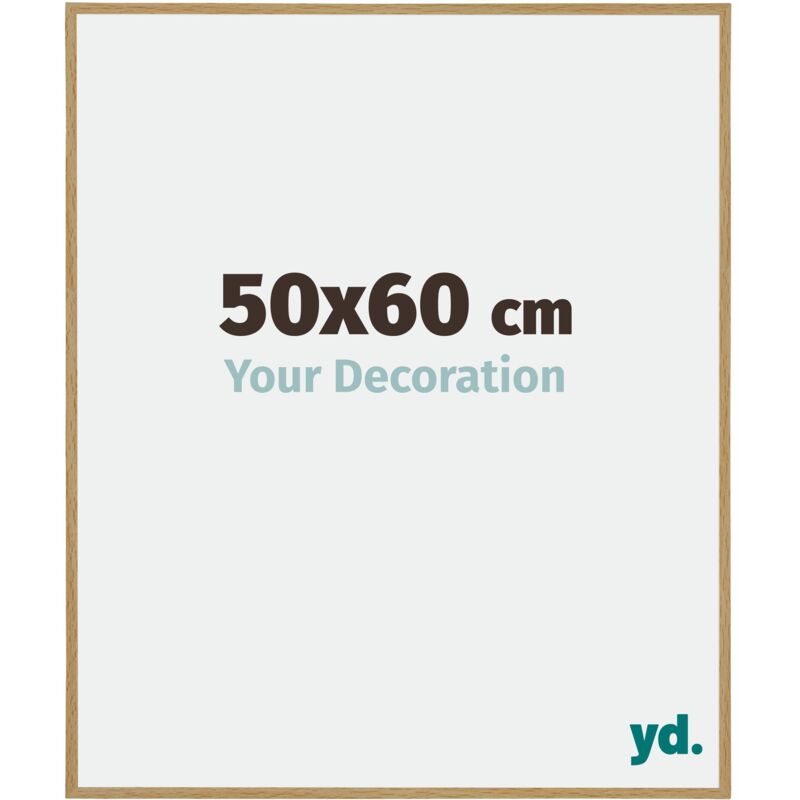 Yd. - Your Decoration - 50x60 cm - Cadre Photo en Plastique Avec Verre acrylique - Anti-Reflet - Excellente Qualité - Hêtre Clair - Cadre Decoration