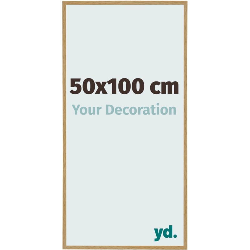 Your Decoration - 50x100 cm - Cadre Photo en Plastique Avec Verre acrylique - Anti-Reflet - Excellente Qualité - Hêtre Clair - Cadre Decoration