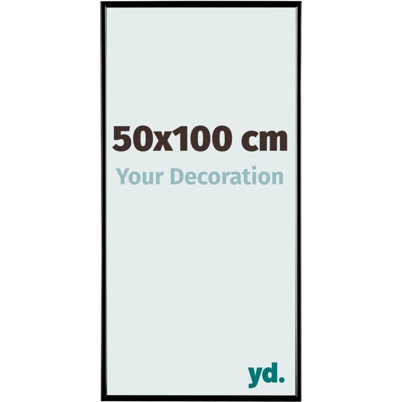 Your Decoration - 50x100 cm - Cadre Photo en Plastique Avec Verre acrylique - Anti-Reflet - Excellente Qualité - Noir Brillant - Cadre Decoration