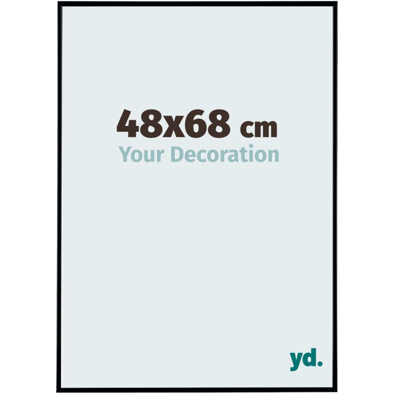Yd. - Your Decoration - 48x68 cm - Cadre Photo en Plastique Avec Verre acrylique - Anti-Reflet - Excellente Qualité - Noir Mat - Cadre Decoration