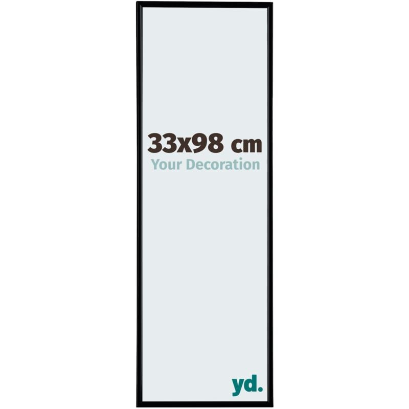Yd. - Your Decoration - 33x98 cm - Cadre Photo en Plastique Avec Verre acrylique - Anti-Reflet - Excellente Qualité - Noir Mat - Cadre Decoration