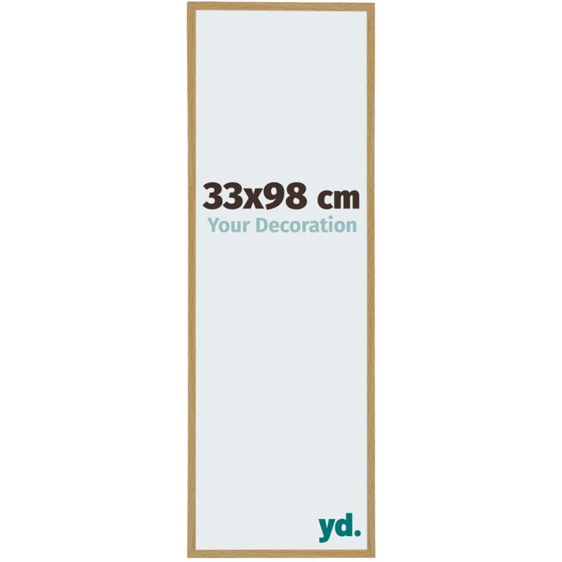Yd. - Your Decoration - 33x98 cm - Cadre Photo en Plastique Avec Verre acrylique - Anti-Reflet - Excellente Qualité - Hêtre Clair - Cadre Decoration