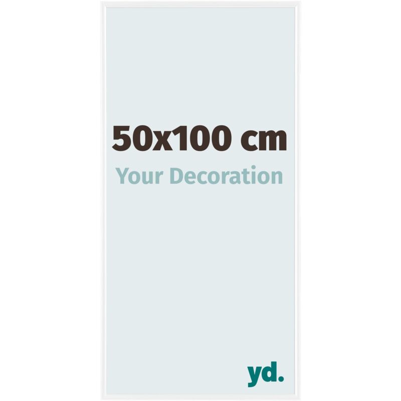 Your Decoration - 50x100 cm - Cadre Photo en Plastique Avec Verre acrylique - Anti-Reflet - Excellente Qualité - Blanc Brillant - Cadre Decoration