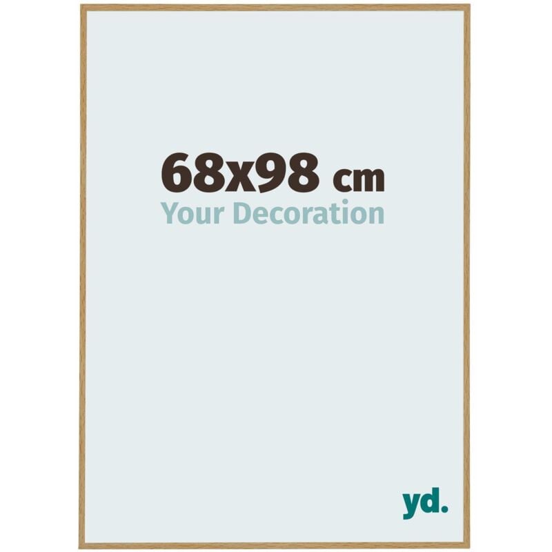 Your Decoration - 68x98 cm - Cadre Photo en Plastique Avec Verre acrylique - Anti-Reflet - Excellente Qualité - Hêtre Clair - Cadre Decoration Murale