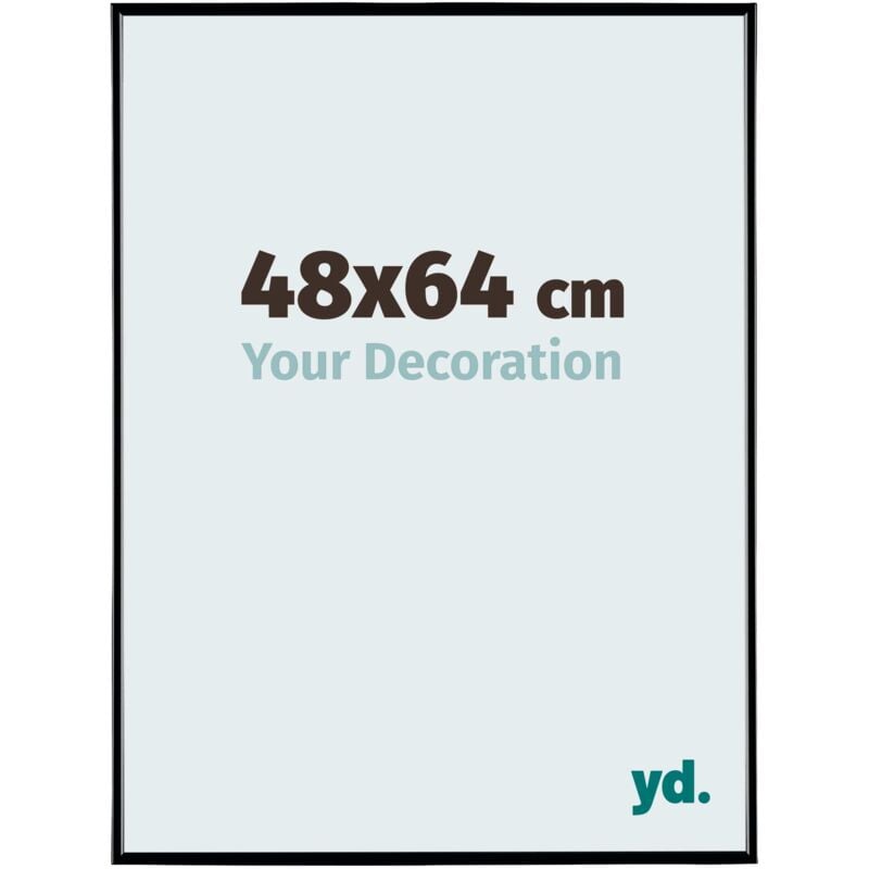 Yd. - Your Decoration - 48x64 cm - Cadre Photo en Plastique Avec Verre acrylique - Anti-Reflet - Excellente Qualité - Noir Brillant - Cadre
