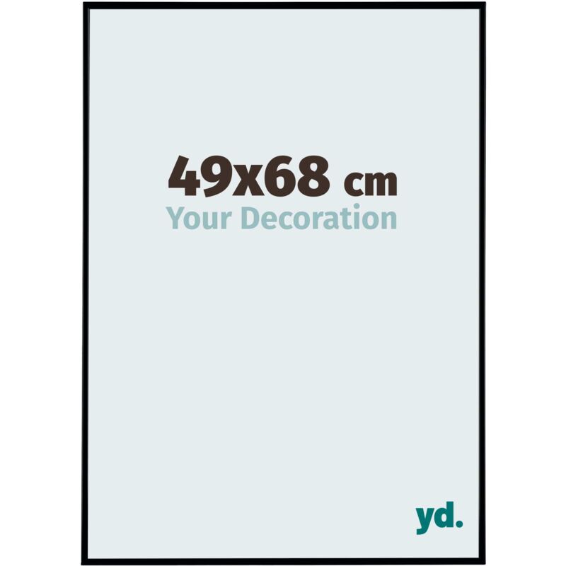 Yd. - Your Decoration - 49x68 cm - Cadre Photo en Plastique Avec Verre acrylique - Anti-Reflet - Excellente Qualité - Noir Mat - Cadre Decoration
