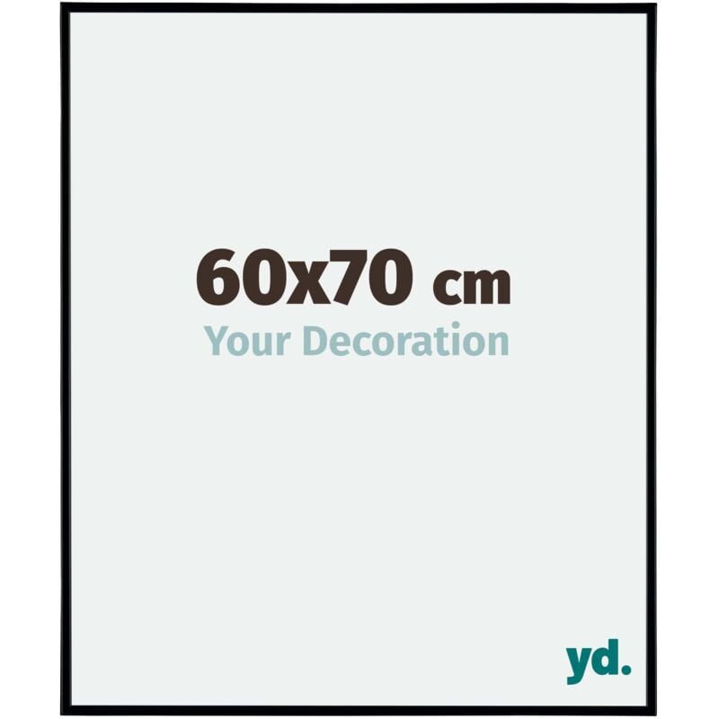 Yd. - Your Decoration - 60x70 cm - Cadre Photo en Plastique Avec Verre acrylique - Anti-Reflet - Excellente Qualité - Noir Mat - Cadre Decoration