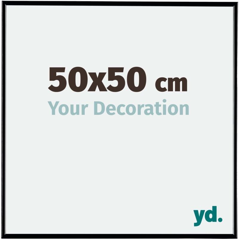 Yd. - Your Decoration - 50x50 cm - Cadre Photo en Plastique Avec Verre acrylique - Anti-Reflet - Excellente Qualité - Noir Brillant - Cadre