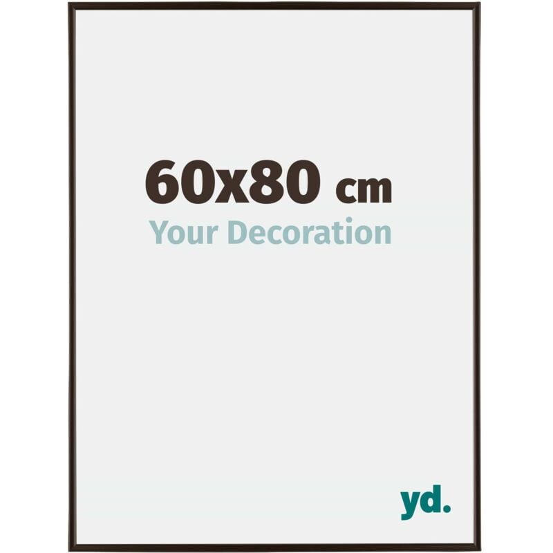 Yd. - Your Decoration - 60x80 cm - Cadre Photo en Plastique Avec Verre acrylique - Anti-Reflet - Excellente Qualité - Anthracite - Cadre Decoration