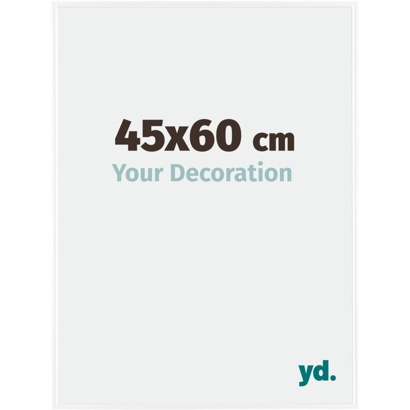Yd. - Your Decoration - 45x60 cm - Cadre Photo en Plastique Avec Verre acrylique - Anti-Reflet - Excellente Qualité - Blanc Brillant - Cadre