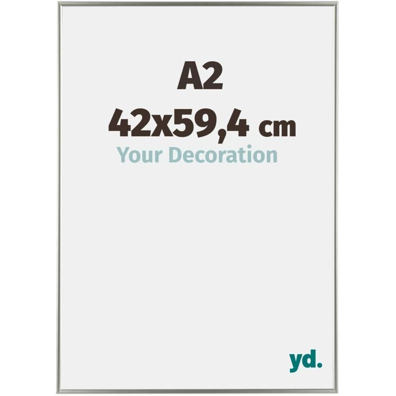 Yd. - Your Decoration - A2 42x59.4 cm - Cadre Photo en Plastique Avec Verre acrylique - Anti-Reflet - Excellente Qualité - Champagne - Cadre